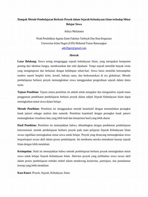 Metode Pembelajaran Sejarah Berbasis Proyek